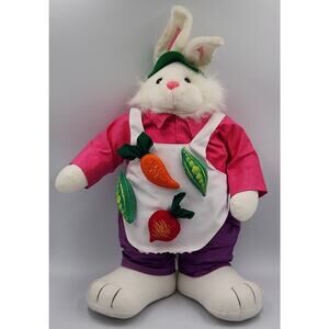 Dept. 56 Standing Stuffed Rabbit With‎ Veggie Apron 14" Garden Gardner Easter